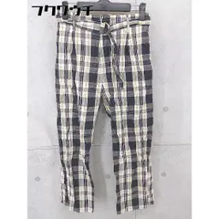 ◇ ◎ GLOBAL WORK グローバルワーク ベルト付 リネン混 チェック パンツ サイズM ブラック ホワイト レディース 【中古】 【1102150007584】のサムネイル