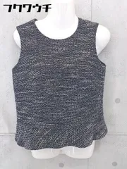 ◇ ELLE エル バックジップ ノースリーブ ブラウス カットソー サイズ38 ネイビー レディース 【中古】 【1102170012247】のサムネイル