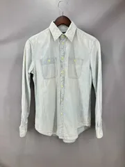 ★ POLO RALPH LAUREN ポロ ラルフローレン 長袖シャツ シャンブレーシャツ ポロベア サイズXS ライトブルー 通年
