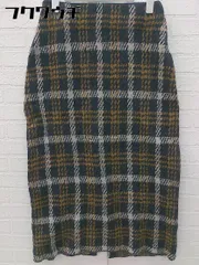 ◇ SENSE OF PLACE by URBAN RESEARCH 総柄 スリット 膝下丈 タイト スカート サイズF ネイビー系 レディース 【中古】 【1103020011281】