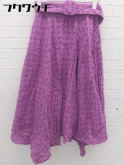 ◇ ◎ Noela ノエラ ベルト付き 刺繍 膝下丈 スカート パープル レディース 【中古】 【1103020015913】のサムネイル