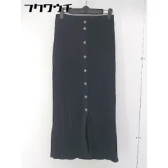 ◇ MOUSSY マウジー コットン ニット ロング タイト リブ スカート サイズ1 ブラック レディース  【中古】 【1107280000290】