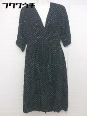 ◇ BEAMS BOY ビームスボーイ ドット 水玉 七分袖 膝下丈 ラップ ワンピース ブラック レディース  【1107120014043】のサムネイル