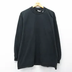 XL/古着 ナイキ NIKE 長袖 Tシャツ メンズ 90年代 90s ワンポイントロゴ コットン モックネック ハイネック USA製 黒 26apr16