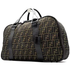 ヴィンテージ FENDI フェンディ ズッカ ボストンバッグ トラベルバッグ 旅行鞄 カバン キャンバス レザー カーキ ブラウン 大容量 パドロック 南京錠 鍵付き 出張 ゴルフ 夏休み 旅行 帰省 ボーナスのサムネイル