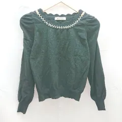 ◇ MISCH MASCH ミッシュマッシュマッシュ ビジュー 無地 長袖 ニット セーター サイズM ブラック レディース E  【1303020008384】