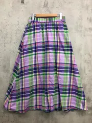 arnold palmer アーノルドパーマー 7018430021-23 チェック ロング スカート size3/紫系 ■■ レディース
