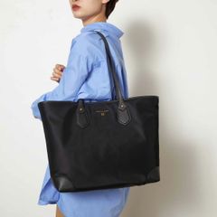 イヴ・サンローラン 黒/ベージュ トートバッグ 取り外しポーチ付き
