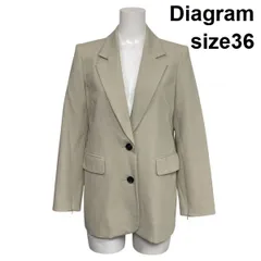 ◇ ダイアグラム Diagram テーラードジャケット 長袖 シングルブレスト 袖口ジップ ベージュ ウール混 36 S 7号 レディース S6E131のサムネイル