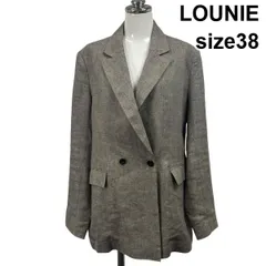 ◇ ルーニィ LOUNIE テーラードジャケット 長袖 オーバーサイズ ダブルブレスト ラメ ベージュ系 麻 リネン 38 M 9号 レディース S6E143のサムネイル
