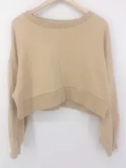 ◇ who's who Chico フーズフーチコ ショート丈 長袖 スウェット トレーナー サイズF ベージュ レディース E  【1303240025840】のサムネイル