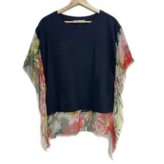 BLUMARINE(ブルマリン) 半袖カットソー サイズIT 38 レディース - 黒×レッド×マルチ ラインストーン/迷彩柄/花柄のサムネイル