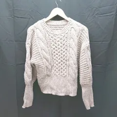◇ vis-à-vis　ビザビ クルーネック　ケーブル　起毛　シンプル 長袖 ニット サイズF ブラウン系 レディース E  【1303270008554】