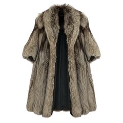 シルバーフォックス 111cm 肉厚 リアルファーコート SAGAFOX ロング