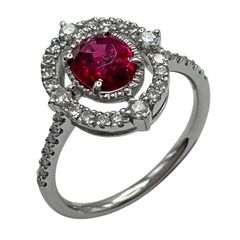 モザンビーク産非加熱ルビー0.693ct D0.52ct Pt900 リング - メルカリ