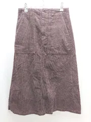 ◇ merlot ウェストゴム コーデュロイ ミドル Aライン スカート フリーサイズ ボルドー ワインレッド レディース E  【1303290011831】のサムネイル
