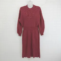 ◇ Roomy's ルーミーズ 長袖 ロング ニット ワンピース サイズF レッド レディース P  【1304010003136】のサムネイル