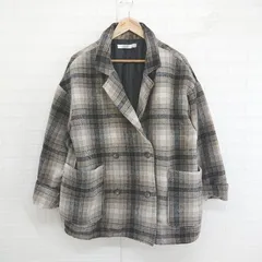 ◇ Ray Cassin レイカズン チェック 長袖 チェスター コート サイズF ベージュ系 ブラック レディース E  【1304050007095】