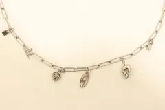 【中古】 DIESEL メンズネックレス -- チャームネックレス DIESEL -- 銀 シルバー 無地