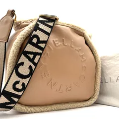 美品 Stella McCartney ステラマッカートニー ステラロゴ ショルダーバッグ クロスボディバッグ ベージュ エコレザー ムートン ボア 斜め掛け 肩掛け ボーナス 夏休み 旅行 ご褒美