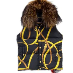 新品 定価102,900円◇DRESS CAMP×DUVETICA フォックスファー ダウンベスト Y2K  バロック柄 ドレスキャンプ×デュベティカ レディース