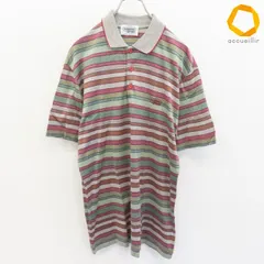 ミッソーニ MISSONI SPORT ヴィンテージ ポロシャツ 半袖 イタリア製 ロゴ刺繍 ボーダー メンズ [a997094]のサムネイル
