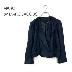 MARC by MARC JACOBS マークバイマークジェイコブスウールダブルテーラードライトジャケット ショート丈 くるみボタン 無地 sizeXS ブラック 毛のサムネイル