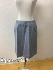 アクアスキュータム (Aquascutum) グレーと薄ブルーボーダー スーツのサムネイル