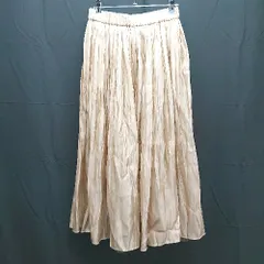 ◇ Bou Jeloud リバーシブル チュール 光沢 春物 ウエストゴム ロング フレア スカート サイズF ベージュ系 レディース E  【1304050032158】のサムネイル