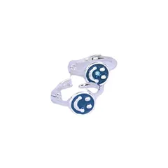 [SILVER 925] [ Anna Flair] COLORFUL SMILE ONE TOUCH EARRINGSカラフル スマイル ワンタッチ ピアス AE223035 ネイビー 1
