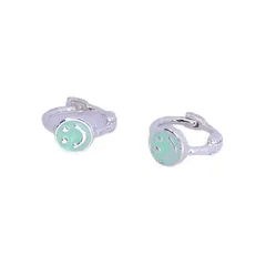 [SILVER 925] [ Anna Flair] COLORFUL SMILE ONE TOUCH EARRINGSカラフル スマイル ワンタッチ ピアス AE223035 ミント 1