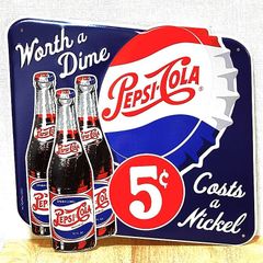 2枚セット】コカ・コーラ看板 ICE COLD 5CENTS 重量合計約2kg - メルカリ