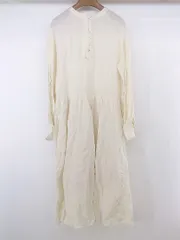 ◇ w closet ダブルクローゼット バンドカラー 長袖 膝下丈 ワンピース ライトベージュ系 レディース E  【1304100006993】のサムネイル