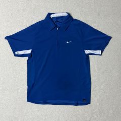 Vintage Nike 青白ストライプ ポロシャツ L - メルカリ