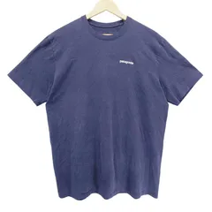 Patagonia パタゴニア P-6ロゴ バックプリント 半袖Tシャツ ネイビー Lサイズ アウトドア ロゴT カジュアル 人気 定番 メンズ レディース ユニセックス オーガニックコットン 胸ロゴ バックロゴ クルーネック 紺色 春夏 古着