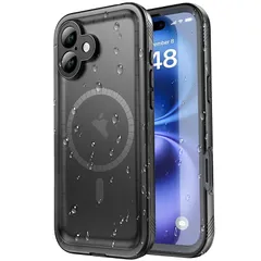 【新品】 SPORTLINK iPhone 16 Plus 用 防水ケース iPhone 16 Plus MagSafe 用 ケース 完全防水 IP68防水等級 マグネット搭載 MagSafe対応 防雪 防塵 耐衝撃 360°全面保護 フェイスID カメラ調整