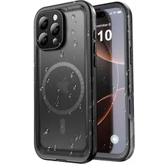 【新品】 SPORTLINK iPhone 16 Pro max 用 防水ケース iPhone 16 pro max MagSafe 用 ケース 完全防水 IP68防水等級 マグネット搭載 MagSafe対応 防雪 防塵 耐衝撃 360°全面保護 フェイスID
