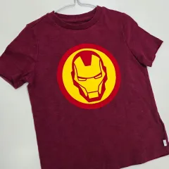 ギャップ xs 110 MARVEL(マーベル) アイアンマン 半袖 Tシャツ バーガンディ