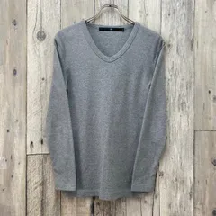 NO ID. ノーアイディー 日本製 グレー Vネック 無地 ロンT 長袖 Tシャツ メンズ 2 サイズのサムネイル