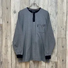 Aquascutum アクアスキュータム グレー 日本製 ヘンリーネック コットン ロンT 長袖 Tシャツ メンズ M サイズのサムネイル