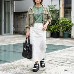 ホリデイ HOLIDAY PAINT DENIM DRAWSTRINGS SKIRT ペイント デニム スカート オフホワイト 6MY039のサムネイル