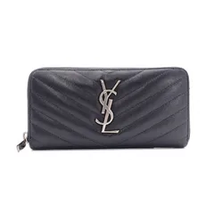 SAINT LAURENT サンローラン カサンドラ 長財布 レザー ブラック 財布 YSL ロゴ シルバー金具