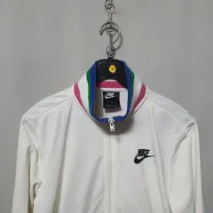 P19 NIKE レディース 白 ハイネック ジップアップ ジャケット ジャージ L 20年式のサムネイル