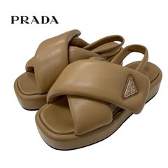 sandwichさん【新品未使用箱付】超美品★PRADA ブラウンレザーサンダル PRADA ブラウン サンダル - メルカリ