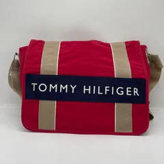 BN8829□TOMMY HILFIGER メッセンジャーバッグ レッド キャンバス 大きめのサムネイル