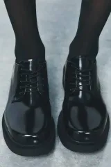 ZARA ブラック THE B ドビ シューズ レースアップ 靴