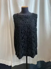 MIZUIRO IND リネン混スリーブレス トップス (L)
