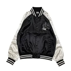 【Print Star】アワードジャケット｜メンズSサイズ相当｜ブラック×ホワイト｜黒×白｜スタジャン風｜ライトアウター｜長袖｜古着のサムネイル