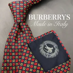 BURBERRYS バーバリーズ ネクタイ 赤 紺 黄色 幾何学 小紋柄