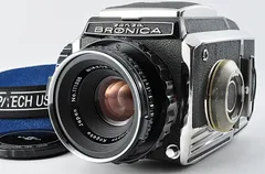 【美品 保障付 動作確認済】 Bronica ブロニカ S2 中判 フィルムカメラ + Nikkor-P 75mm f/2.8 レンズ 120 Film back フィルムバック #V950のサムネイル